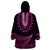 Pink African Dashiki With Aotearoa Maori Wearable Blanket Hoodie Paua Shell Mix Silver Fern