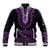 Purple African Dashiki With Aotearoa Maori Baseball Jacket Paua Shell Mix Silver Fern