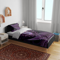 Purple African Dashiki With Aotearoa Maori Bedding Set Paua Shell Mix Silver Fern LT14 - Polynesian Pride