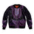 Purple African Dashiki With Aotearoa Maori Bomber Jacket Paua Shell Mix Silver Fern