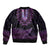 Purple African Dashiki With Aotearoa Maori Bomber Jacket Paua Shell Mix Silver Fern