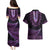 Purple African Dashiki With Aotearoa Maori Couples Matching Puletasi and Hawaiian Shirt Paua Shell Mix Silver Fern