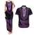 Purple African Dashiki With Aotearoa Maori Couples Matching Tank Maxi Dress and Hawaiian Shirt Paua Shell Mix Silver Fern