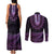 Purple African Dashiki With Aotearoa Maori Couples Matching Tank Maxi Dress and Long Sleeve Button Shirt Paua Shell Mix Silver Fern