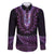 Purple African Dashiki With Aotearoa Maori Family Matching Mermaid Dress and Hawaiian Shirt Paua Shell Mix Silver Fern