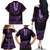 Purple African Dashiki With Aotearoa Maori Family Matching Off The Shoulder Long Sleeve Dress and Hawaiian Shirt Paua Shell Mix Silver Fern