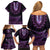 Purple African Dashiki With Aotearoa Maori Family Matching Off Shoulder Short Dress and Hawaiian Shirt Paua Shell Mix Silver Fern