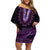 Purple African Dashiki With Aotearoa Maori Family Matching Off Shoulder Short Dress and Hawaiian Shirt Paua Shell Mix Silver Fern