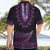 Purple African Dashiki With Aotearoa Maori Hawaiian Shirt Paua Shell Mix Silver Fern