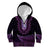 Purple African Dashiki With Aotearoa Maori Kid Hoodie Paua Shell Mix Silver Fern