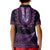 Purple African Dashiki With Aotearoa Maori Kid Polo Shirt Paua Shell Mix Silver Fern