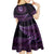 Purple African Dashiki With Aotearoa Maori Kid Short Sleeve Dress Paua Shell Mix Silver Fern