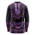 Purple African Dashiki With Aotearoa Maori Long Sleeve Shirt Paua Shell Mix Silver Fern