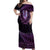 Purple African Dashiki With Aotearoa Maori Off Shoulder Maxi Dress Paua Shell Mix Silver Fern