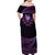 Purple African Dashiki With Aotearoa Maori Off Shoulder Maxi Dress Paua Shell Mix Silver Fern