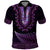 Purple African Dashiki With Aotearoa Maori Polo Shirt Paua Shell Mix Silver Fern