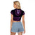 Purple African Dashiki With Aotearoa Maori Raglan Cropped T Shirt Paua Shell Mix Silver Fern