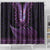 Purple African Dashiki With Aotearoa Maori Shower Curtain Paua Shell Mix Silver Fern