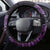 Purple African Dashiki With Aotearoa Maori Steering Wheel Cover Paua Shell Mix Silver Fern