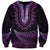 Purple African Dashiki With Aotearoa Maori Sweatshirt Paua Shell Mix Silver Fern