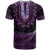 Purple African Dashiki With Aotearoa Maori T Shirt Paua Shell Mix Silver Fern