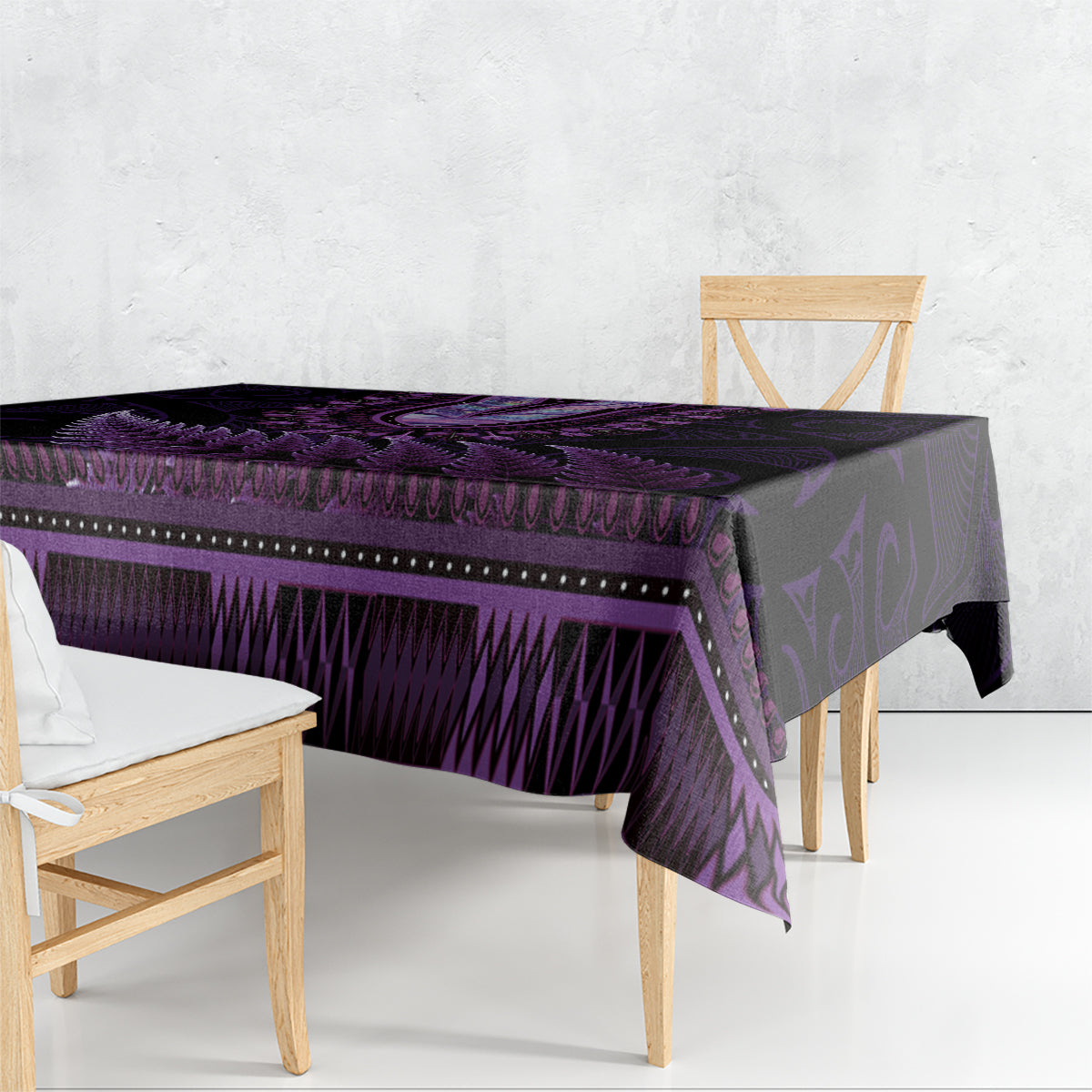 Purple African Dashiki With Aotearoa Maori Tablecloth Paua Shell Mix Silver Fern LT14 - Polynesian Pride
