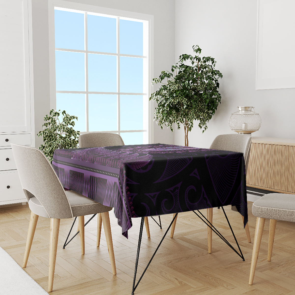 Purple African Dashiki With Aotearoa Maori Tablecloth Paua Shell Mix Silver Fern LT14 - Polynesian Pride