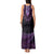 Purple African Dashiki With Aotearoa Maori Tank Maxi Dress Paua Shell Mix Silver Fern