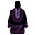 Purple African Dashiki With Aotearoa Maori Wearable Blanket Hoodie Paua Shell Mix Silver Fern