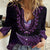 Purple African Dashiki With Aotearoa Maori Women Casual Shirt Paua Shell Mix Silver Fern