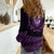 Purple African Dashiki With Aotearoa Maori Women Casual Shirt Paua Shell Mix Silver Fern