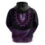 Purple African Dashiki With Aotearoa Maori Zip Hoodie Paua Shell Mix Silver Fern