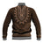 Brown African Dashiki With Tonga Ngatu Pattern Baseball Jacket