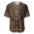 Brown African Dashiki With Tonga Ngatu Pattern Baseball Jersey