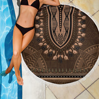Brown African Dashiki With Tonga Ngatu Pattern Beach Blanket LT14 - Polynesian Pride