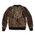 Brown African Dashiki With Tonga Ngatu Pattern Bomber Jacket