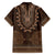 Brown African Dashiki With Tonga Ngatu Pattern Family Matching Off Shoulder Maxi Dress and Hawaiian Shirt