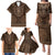 Brown African Dashiki With Tonga Ngatu Pattern Family Matching Puletasi and Hawaiian Shirt