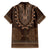 Brown African Dashiki With Tonga Ngatu Pattern Family Matching Short Sleeve Bodycon Dress and Hawaiian Shirt