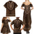 Brown African Dashiki With Tonga Ngatu Pattern Family Matching Summer Maxi Dress and Hawaiian Shirt