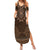 Brown African Dashiki With Tonga Ngatu Pattern Family Matching Summer Maxi Dress and Hawaiian Shirt