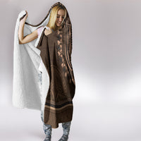 Brown African Dashiki With Tonga Ngatu Pattern Hooded Blanket LT14 - Polynesian Pride