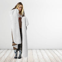 Brown African Dashiki With Tonga Ngatu Pattern Hooded Blanket LT14 - Polynesian Pride