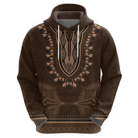 Brown African Dashiki With Tonga Ngatu Pattern Hoodie LT14 - Polynesian Pride