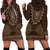 Brown African Dashiki With Tonga Ngatu Pattern Hoodie Dress