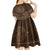 Brown African Dashiki With Tonga Ngatu Pattern Kid Short Sleeve Dress