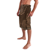 Brown African Dashiki With Tonga Ngatu Pattern Lavalava LT14 - Polynesian Pride