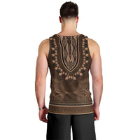 Brown African Dashiki With Tonga Ngatu Pattern Men Tank Top LT14 - Polynesian Pride