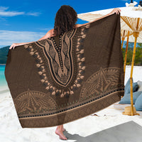 Brown African Dashiki With Tonga Ngatu Pattern Sarong LT14 One Size 44 x 66 inches Brown - Polynesian Pride