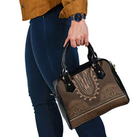Brown African Dashiki With Tonga Ngatu Pattern Shoulder Handbag LT14 - Polynesian Pride